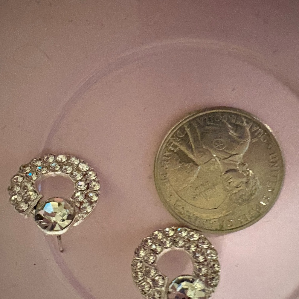 Sparkling Silver Rhinestone Earrings - Picture 5 of 5